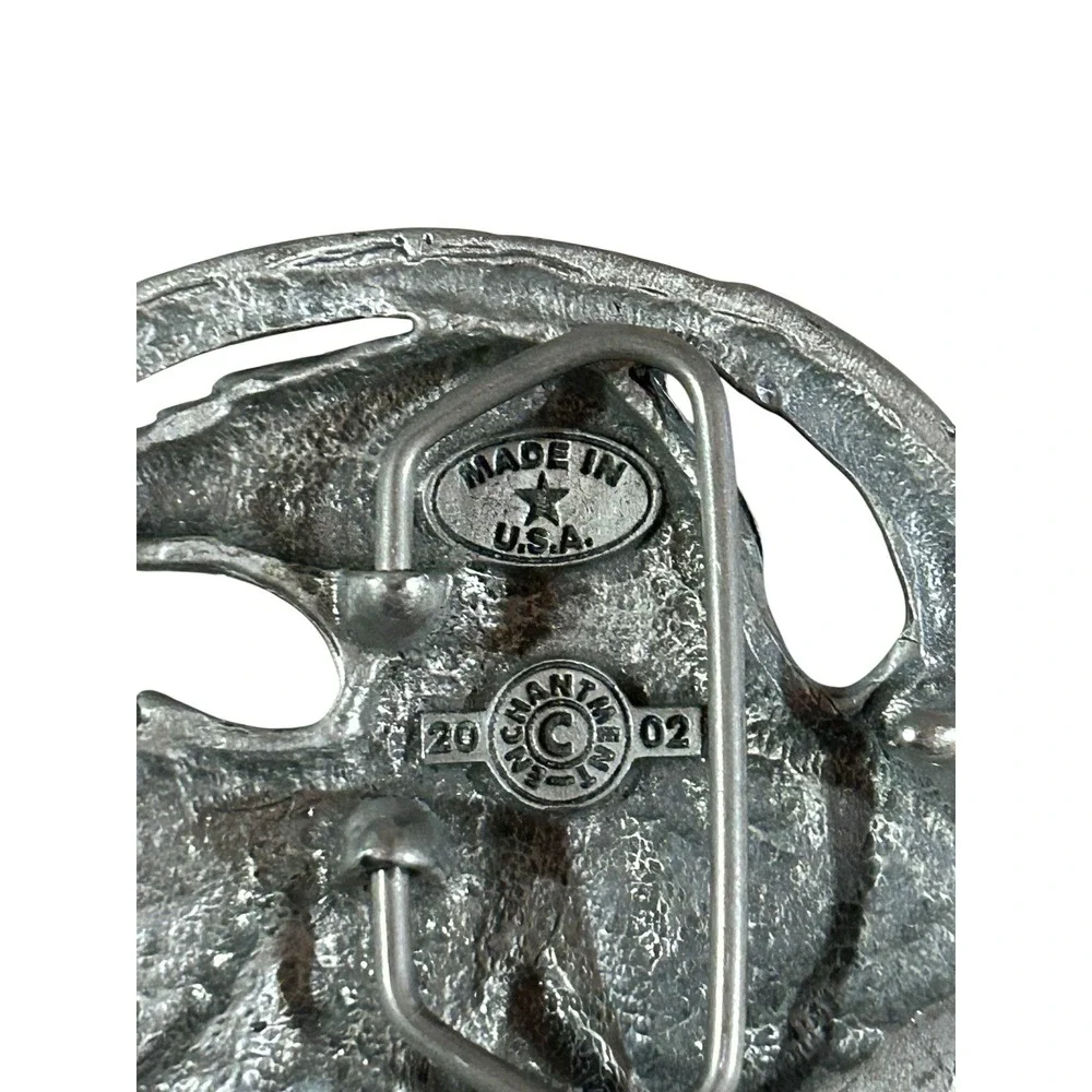 Turquoise Coral Eagle Biker Veteran Native American 2002 Vintage‎ Belt Buckle